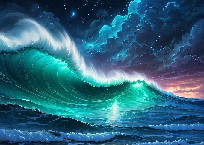 Glowing Ocean Wave