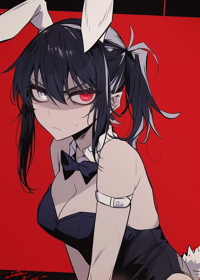 Anime Girl with Bunny Ears