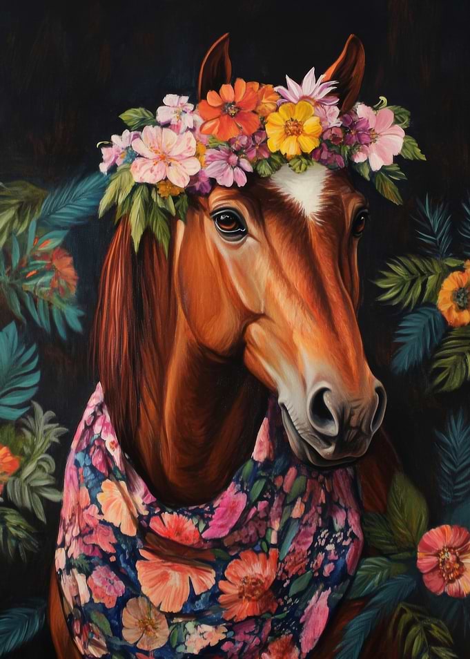 Floral Horse Portrait