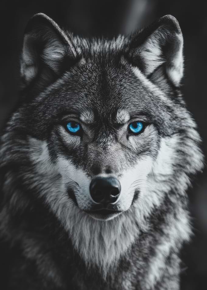 Wolf with Blue Eyes