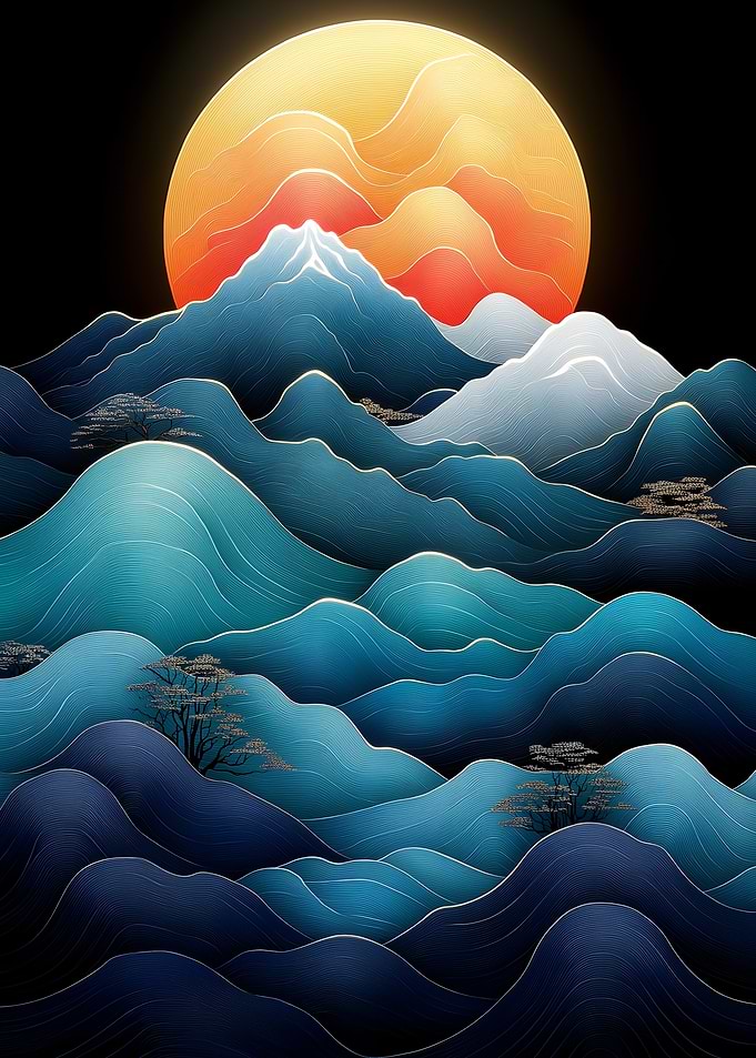 Japanese Mountain Sunset