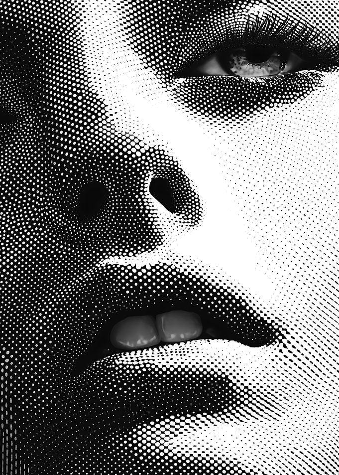 Halftone Woman Portrait