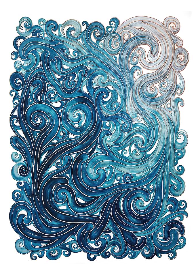 Watercolor Ocean Waves
