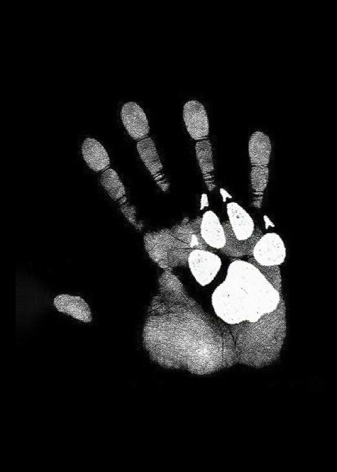 Hand and Paw Print Sad Inspirational Dog Poster