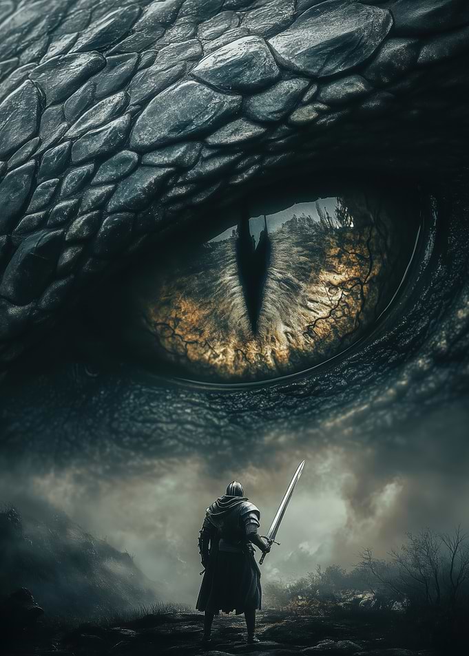 Knight Facing Dragon's Eye