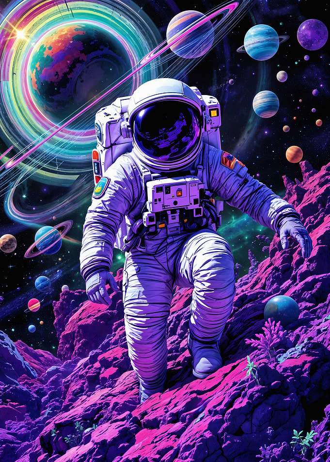 Astronaut in Cosmic Landscape