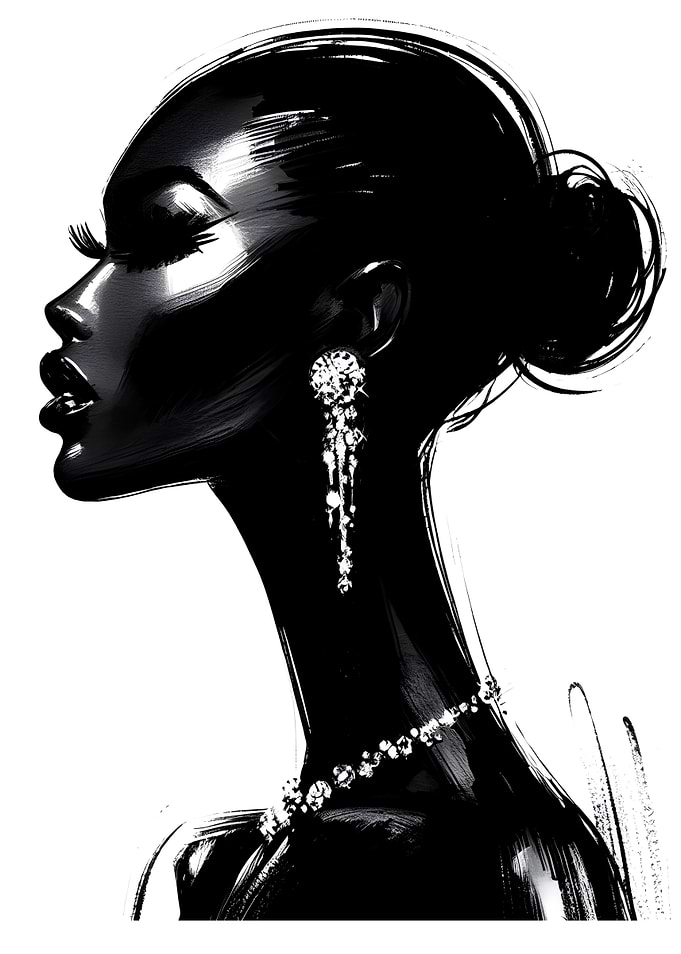 Black and White Fashion Illustration
