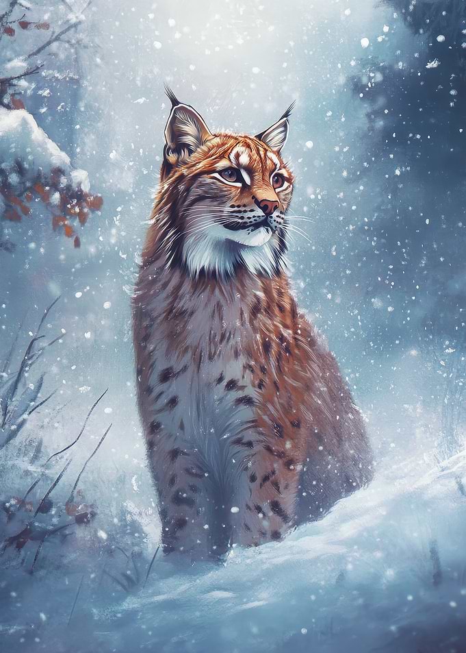 Lynx in the Snowstorm