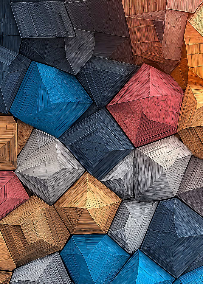 Abstract Geometric Wooden Pattern