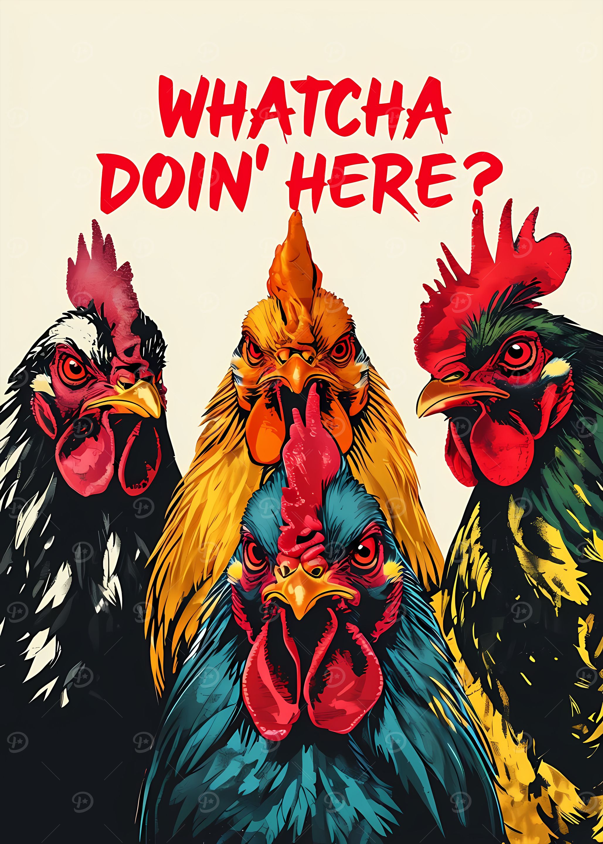 Angry Roosters whatcha doing here