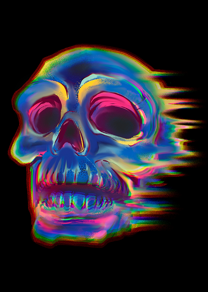 Neon Skull Art