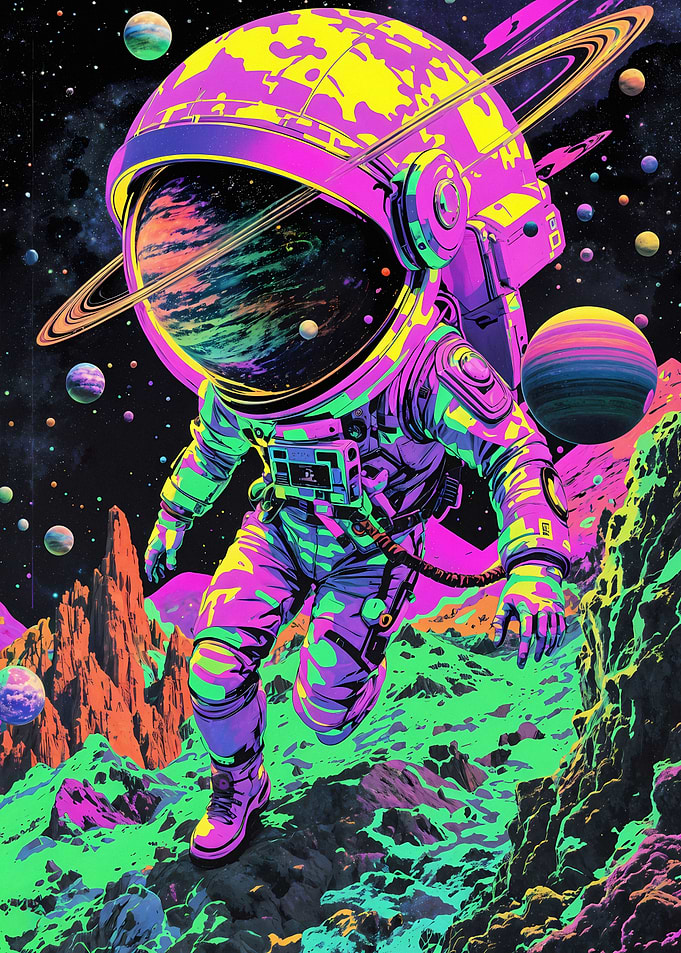 Abstract Astronaut in Space