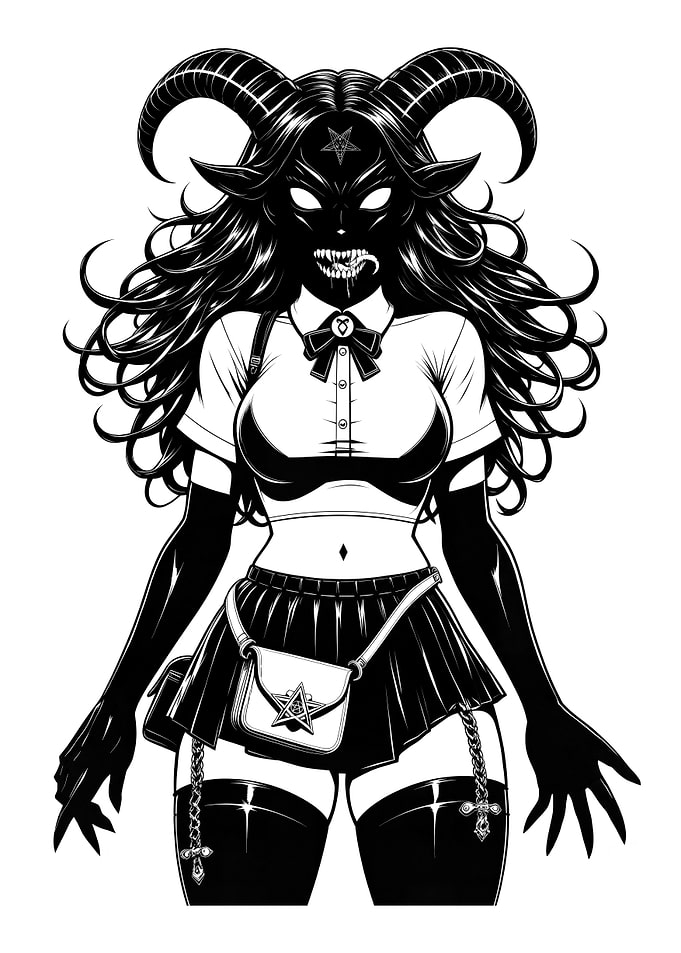 Demonic Babe - Gothic Succubus Schoolgirl (D)