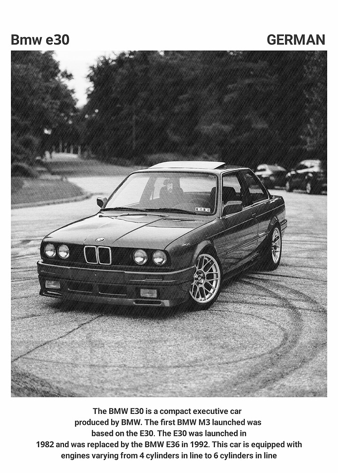 BMW E30 Black and White