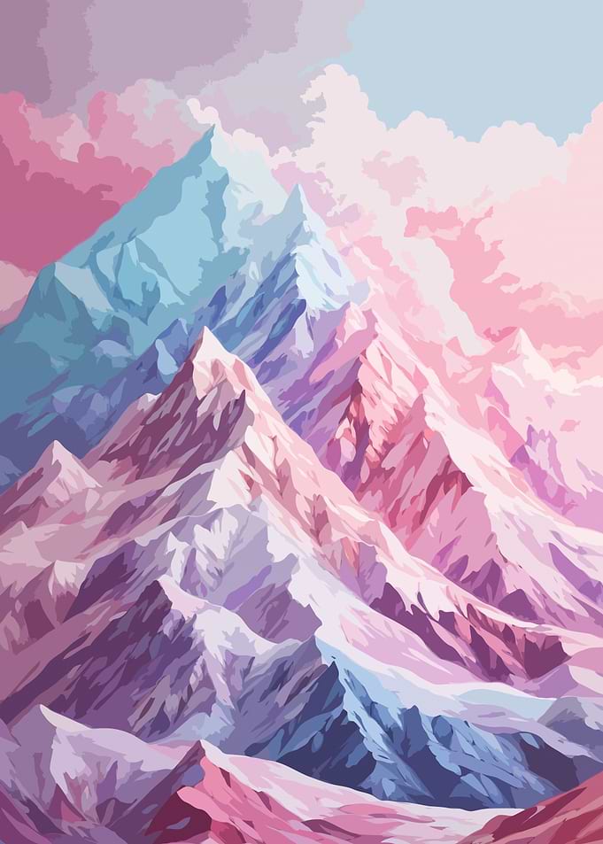 Pastel Mountain Range