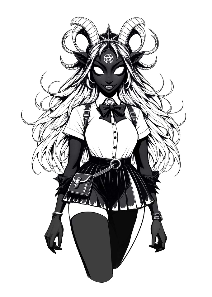 Demonic Babe - Gothic Succubus Schoolgirl (A)