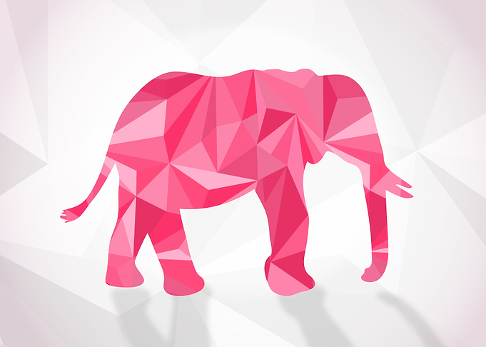 Pink Elephant Silhouette