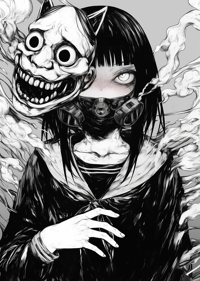 Anime Girl with Mask