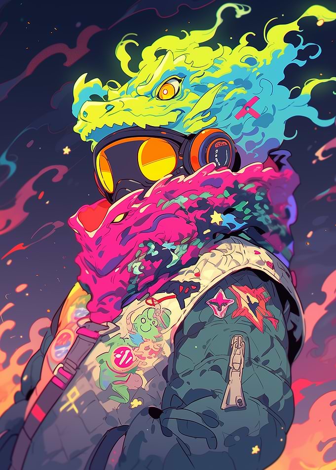 Cyberpunk Dragon Head