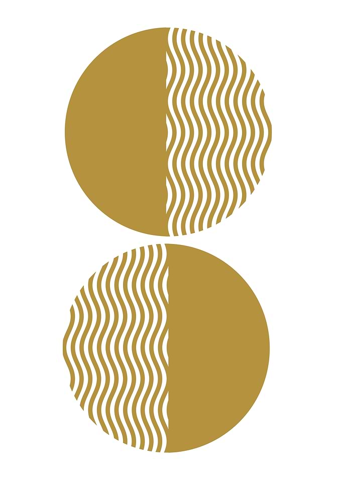 Gold and White Abstract Circles