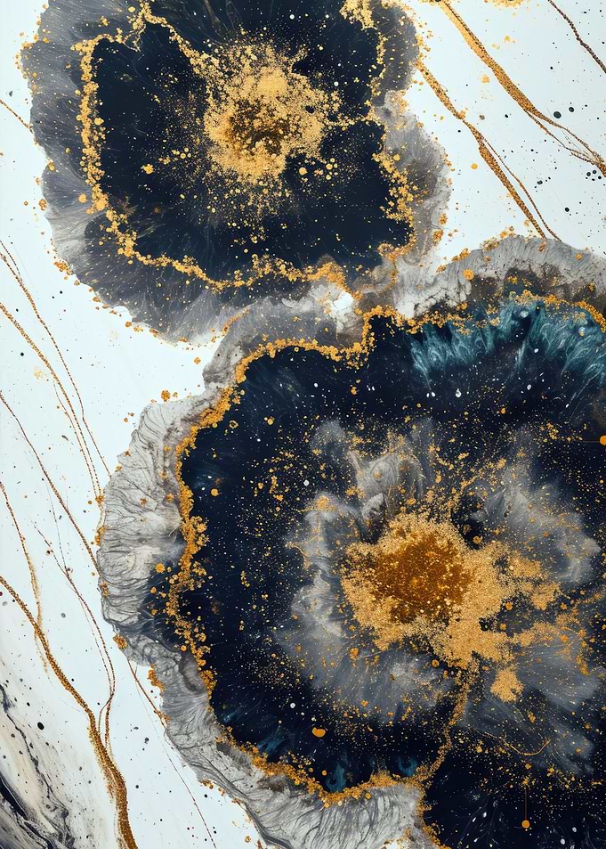 Abstract Gold & Black Art