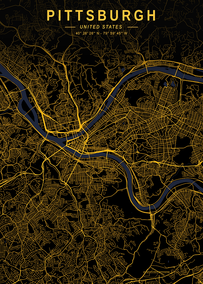 Pittsburgh Golden City Map