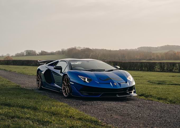 Blue Lamborghini Aventador