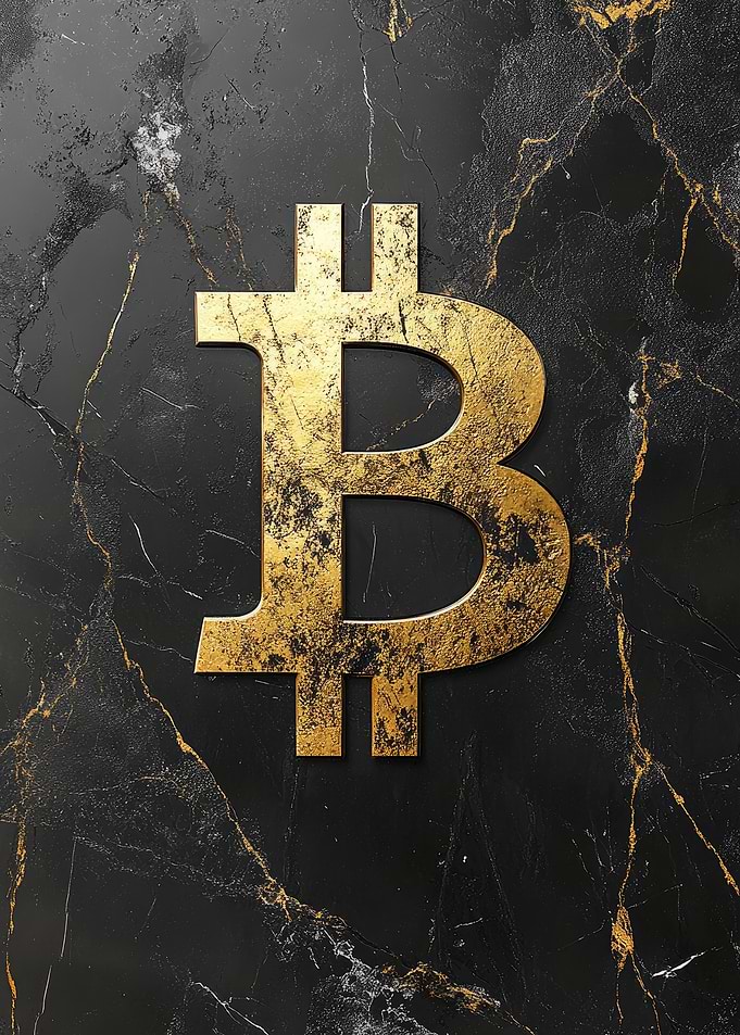 Black And Gold Marble Bitcoin