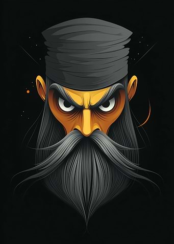 Angry Pirate with Beard