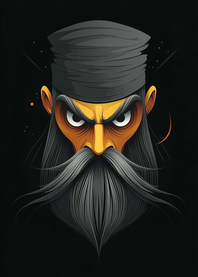 Angry Pirate with Beard