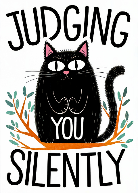 Judging you Silently — living room metal wall art