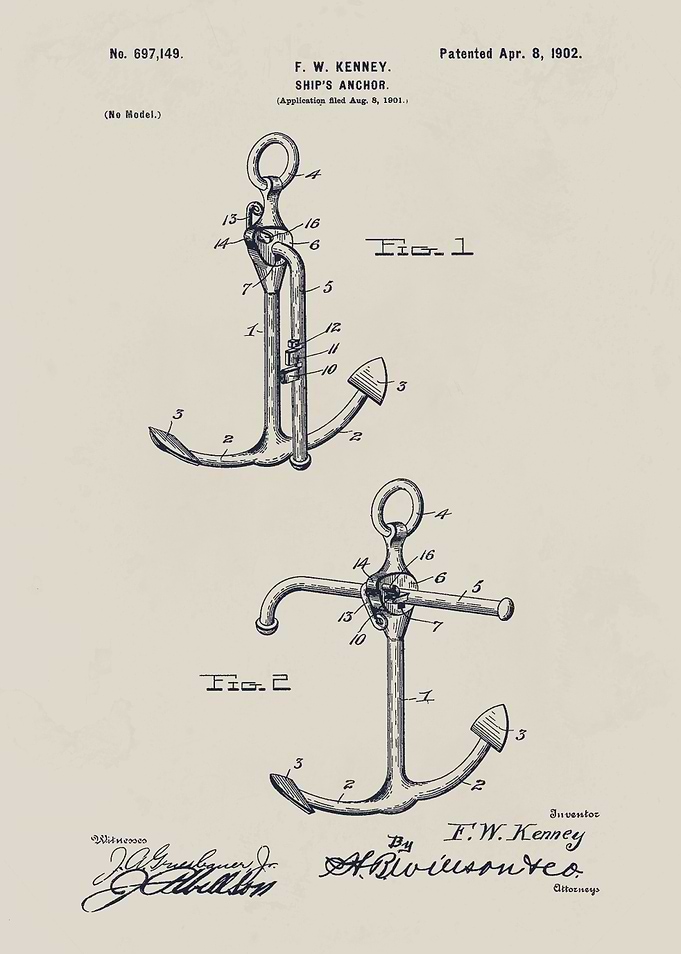 Ship's Anchor Patent