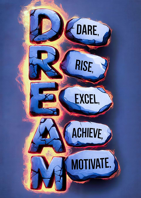 Dream Big, Dare to Achieve — metal poster wall art