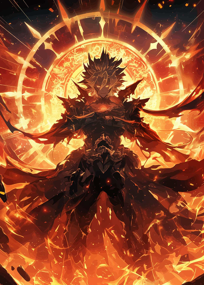 Fiery Anime Warrior