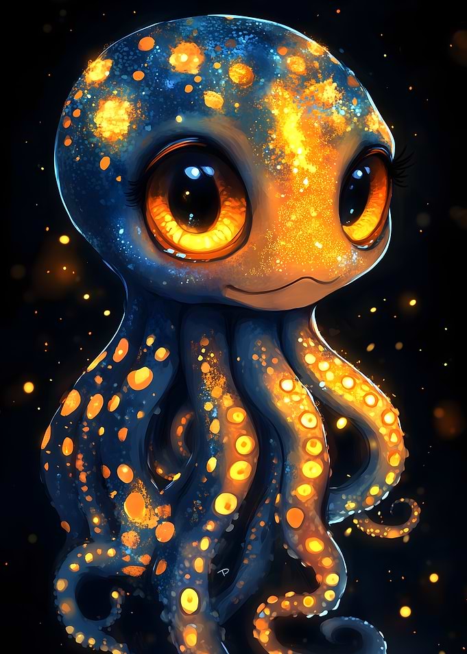 Cute Glowing Octopus
