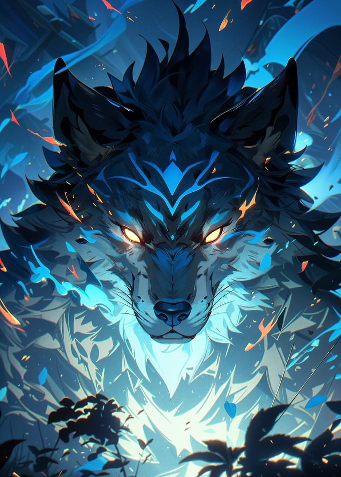 Blue Wolf Digital Art