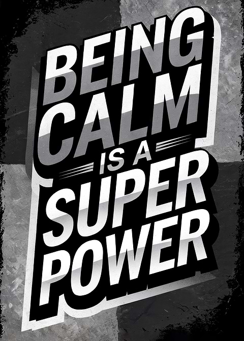 Being Calm Superpower Poster — art printed on metal