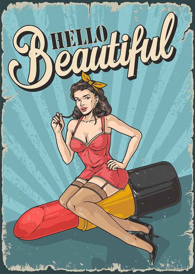 Pinup Girl Lipstick and Girl