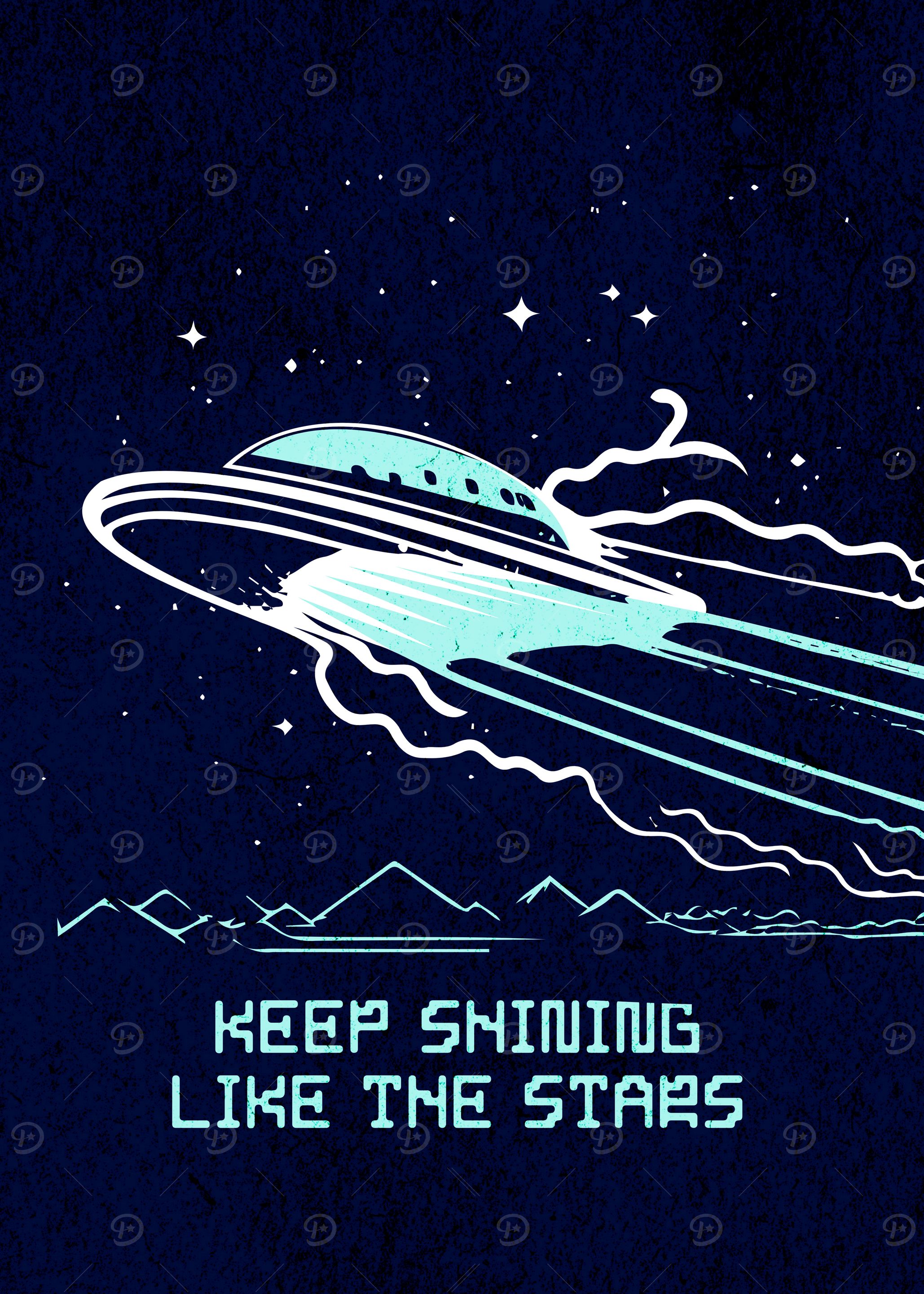UFO &amp; Stars Poster