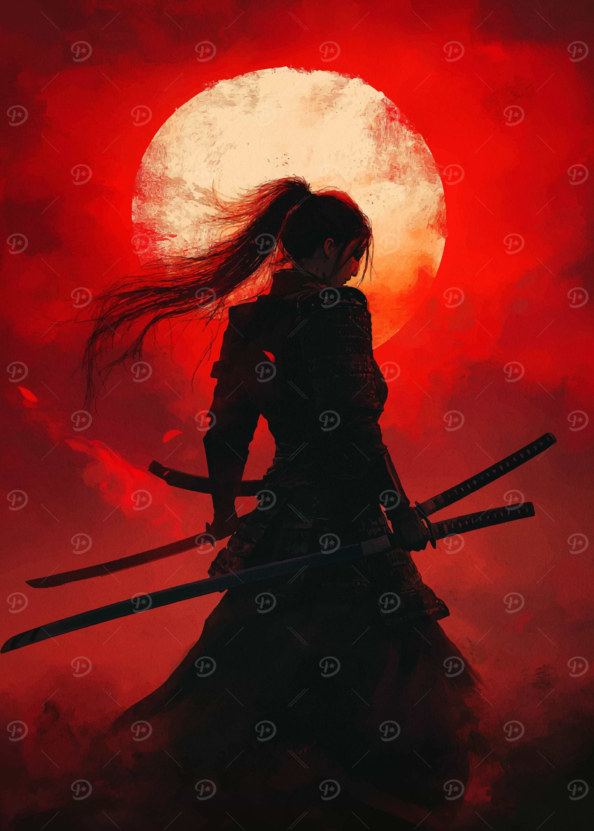Samurai Woman Silhouette