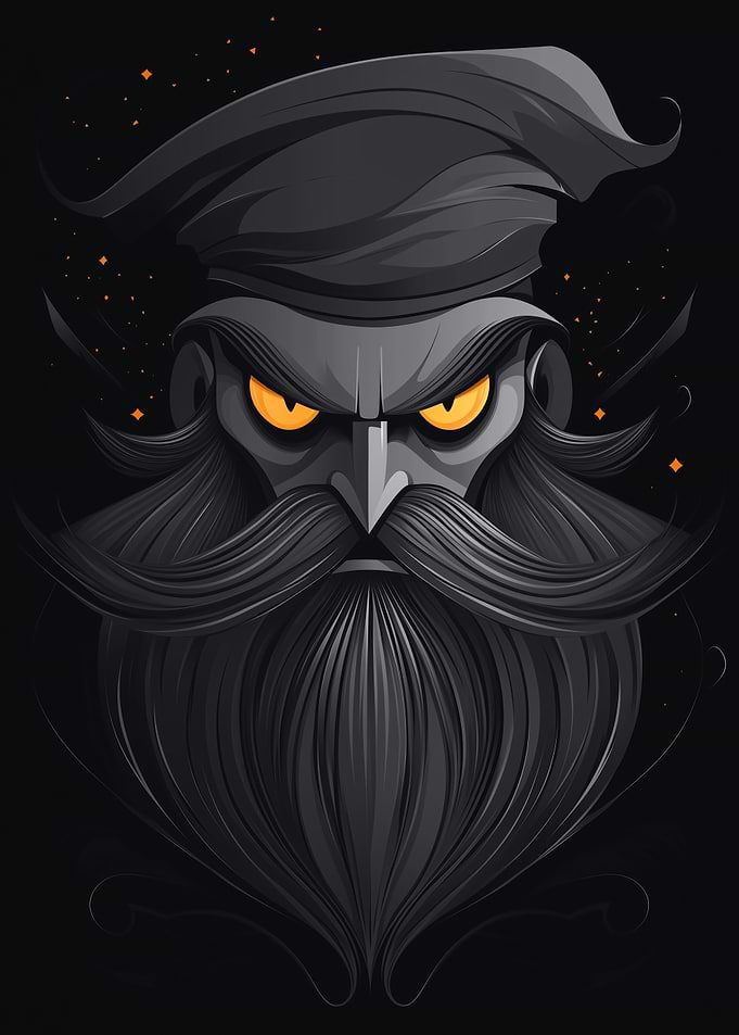 Dark Bearded Pirate Portrait