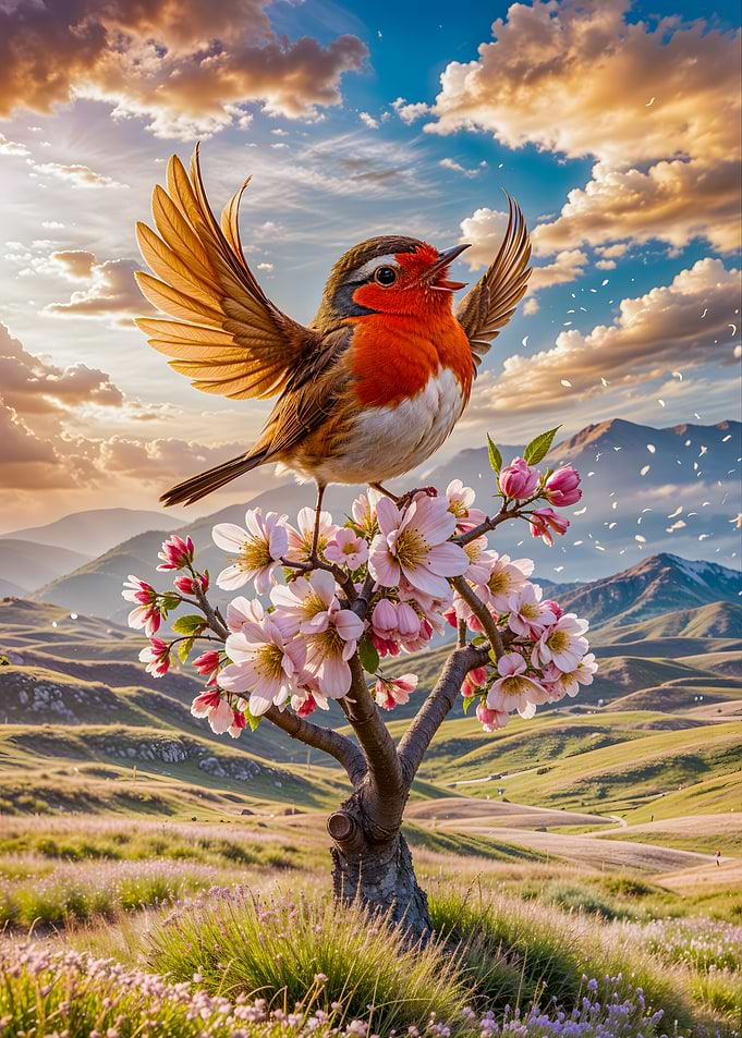 Robin Singing in Spring