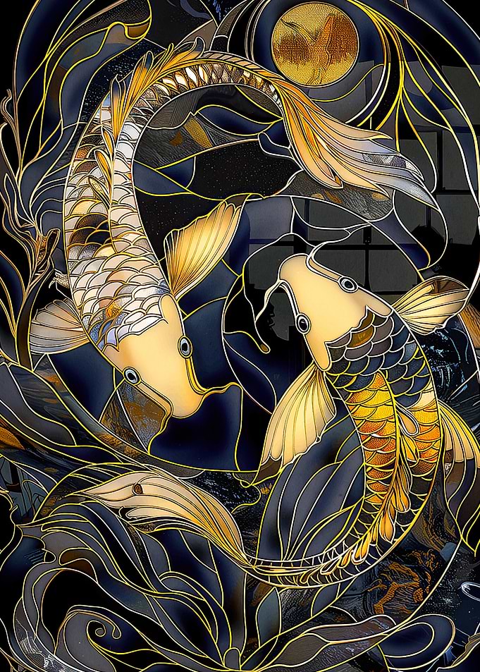 Koi Fish Stained Glass