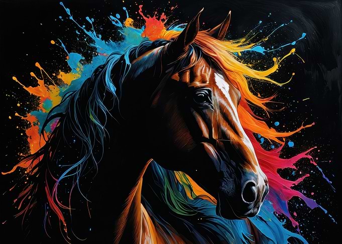 Colorful Horse Portrait