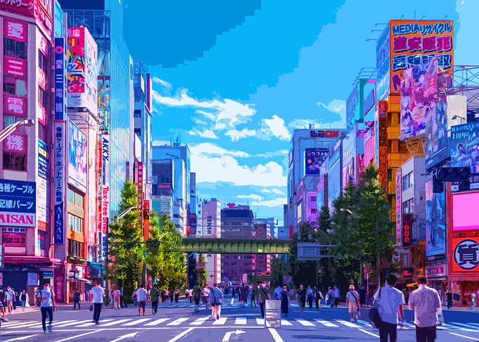 Japanese City Street