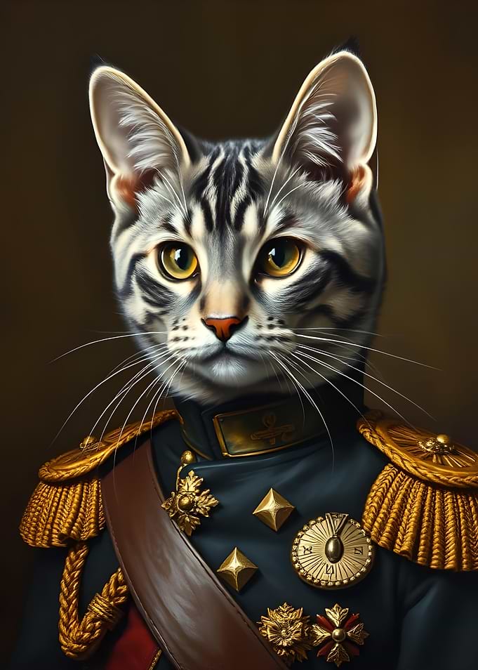 Cat in Military Uniform