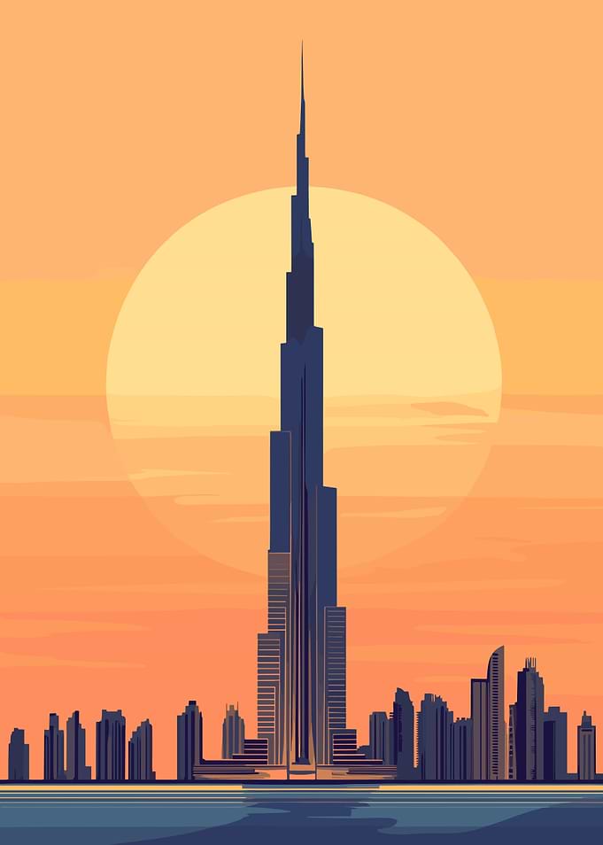 Dubai Skyline Sunset