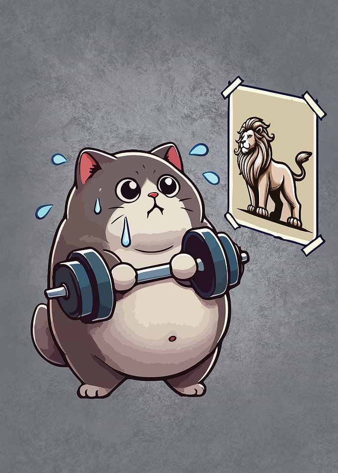 Fat Cat vs Lion - Funny Gym Motivational