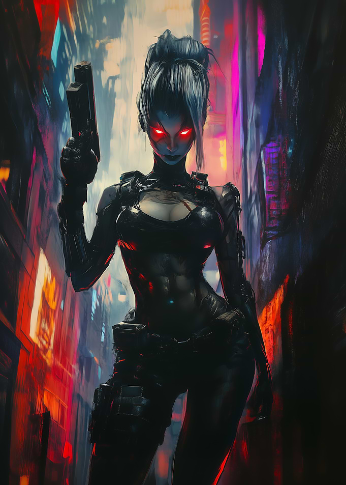 Sexy Cyborg Female Soldier