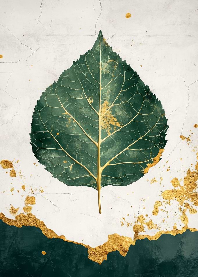 Gold Leaf Minimalist Art